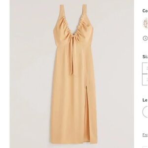 NWT A&F plunged neck slip midi dress size Medium petite in orange